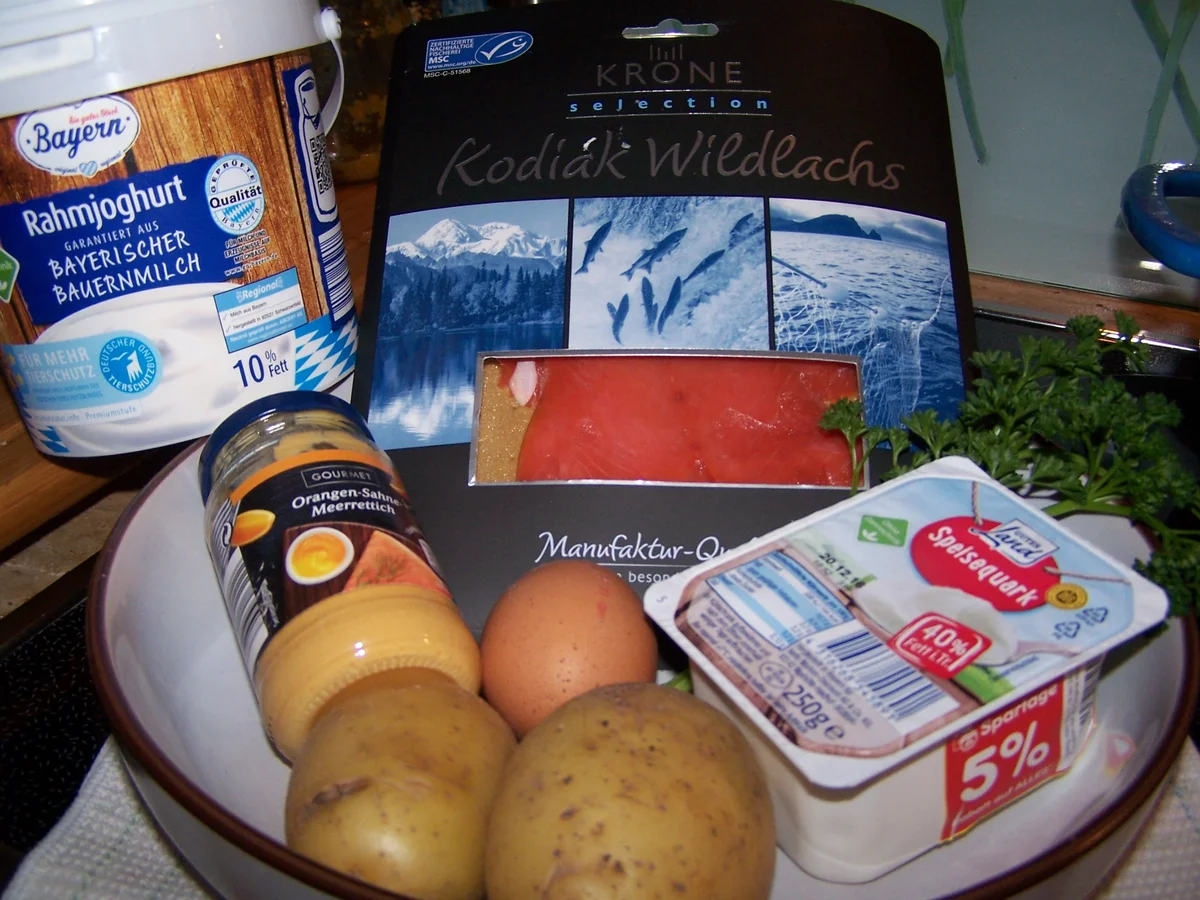 Lachs-Rosé mit Kartoffelpuffer und Orangen-Meerrettich - Rezept - Bild Nr. 6787