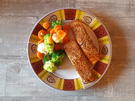 Sesamlachs an Buttergemüse & Kartoffeln - Rezept - Bild Nr. 6811