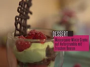 Blutrotes Finale: Mascarpone-Minz-Creme auf Hafer Crumble mit frischen Himbeeren - Rezept - Bild Nr. 2