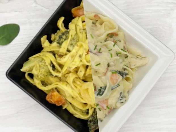 Rezept: Zweimal Fettuccine Pasta Bild Nr. 2 Zweimal Fettuccine Pasta - Rezept - Bild Nr. 2