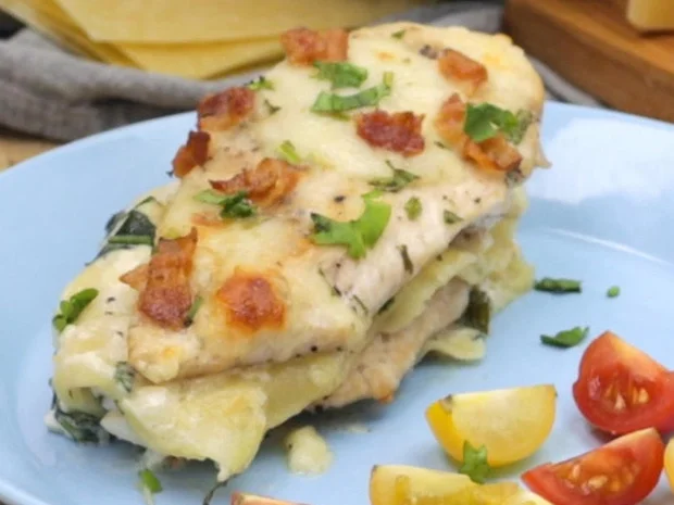 Rezept: Chicken Alfredo Lasagne Bild Nr. 2 Chicken Alfredo Lasagne - Rezept - Bild Nr. 2