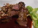 Reh-Filet mit Waldbeeren-Soße, Walnuss-Knöpfle und Rosenkohl-Blättchen - Rezept - Bild Nr. 6828