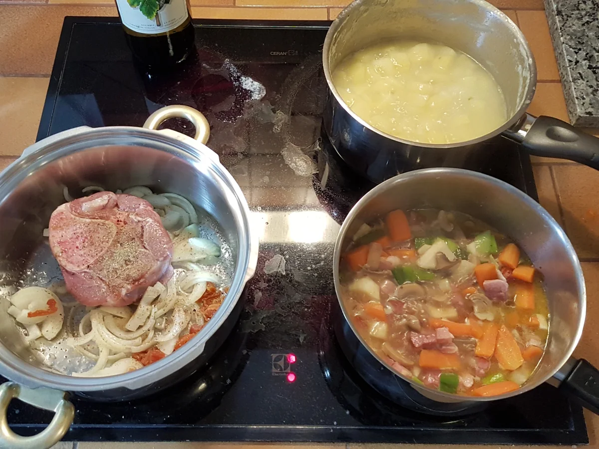 Ossobuco (Kalbshaxe) mit frischem Kartoffelstock (Kartoffelpüree) - Rezept - Bild Nr. 6831