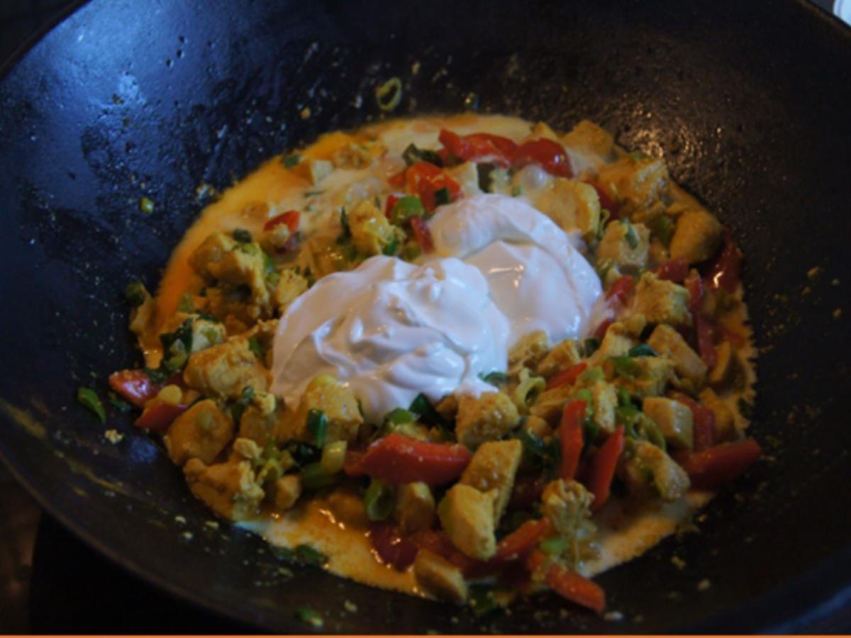 Indisches Hähnchenbrustfilet-Curry im Wok mit Jasmin-Reis - Rezept - Bild Nr. 6898
