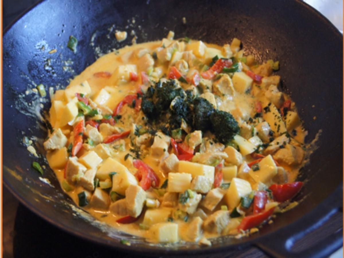Indisches Hähnchenbrustfilet-Curry im Wok mit Jasmin-Reis - Rezept - Bild Nr. 6900