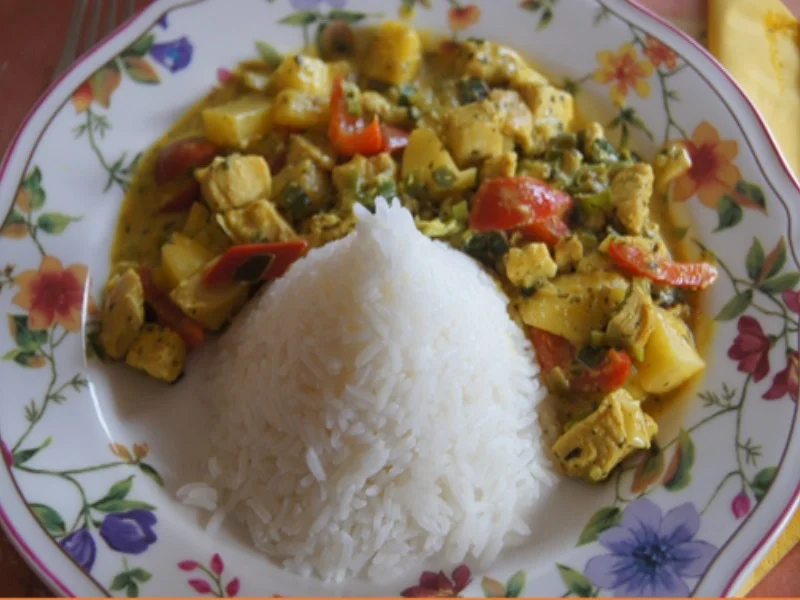 Indisches Hähnchenbrustfilet-Curry im Wok mit Jasmin-Reis - Rezept - Bild Nr. 6903