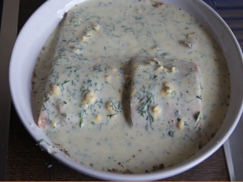 Wildlachsfilet mit herzhaft geschmorten Stangensellerie und Süßkartoffelstampf - Rezept - Bild Nr. 4