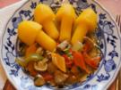 Schweinefilet mit Champignons, Paprikas , Zwiebeln und Kartoffelpilzen - Rezept - Bild Nr. 6931