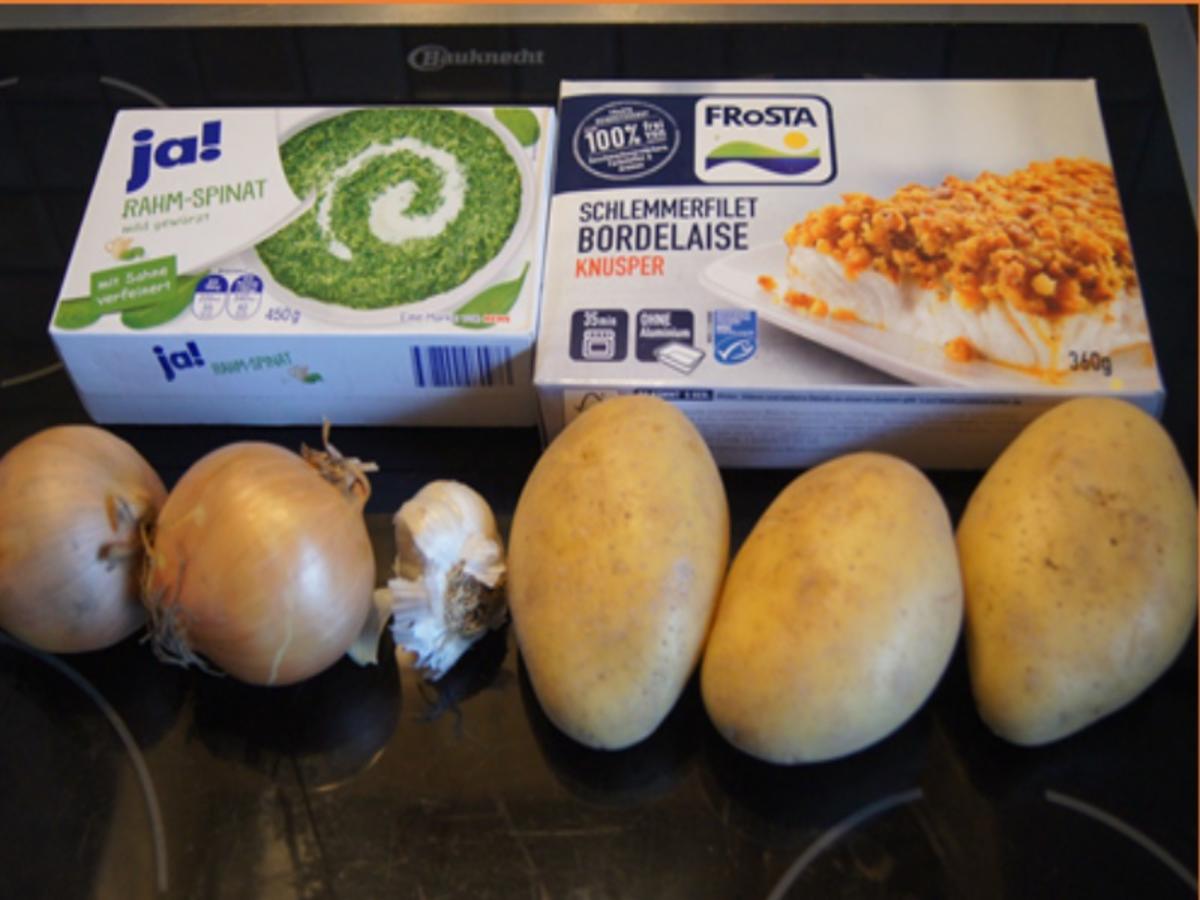 Schlemmerfilet mit pikanten Rahmspinat und Kartoffelstampf mit Kartoffelsternen - Rezept - Bild Nr. 3