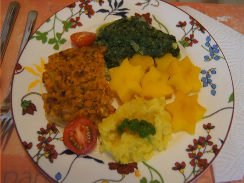 Schlemmerfilet mit pikanten Rahmspinat und Kartoffelstampf mit Kartoffelsternen - Rezept - Bild Nr. 17