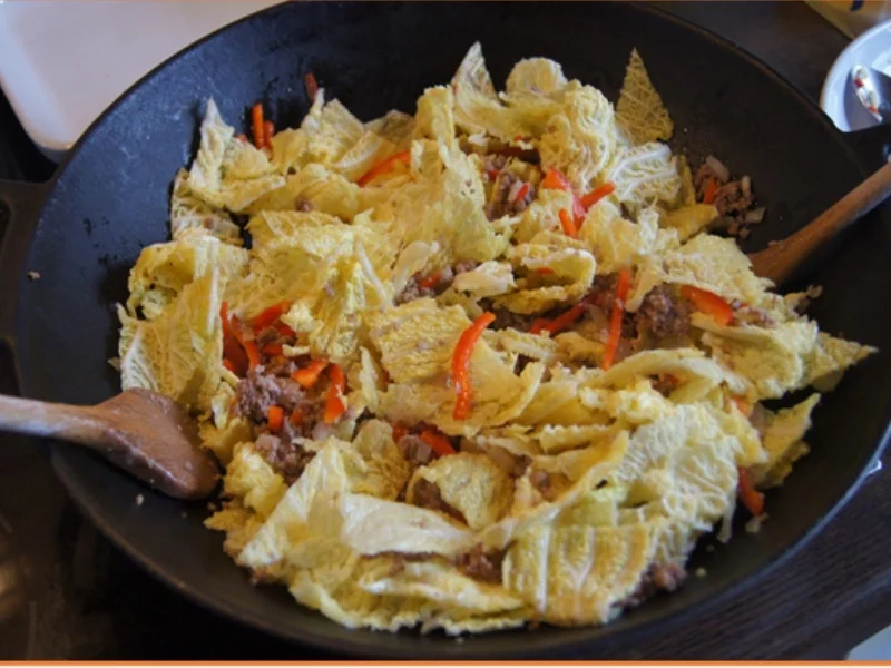 Hackfleisch mit Wirsing im Wok mit Kartoffeln - Rezept - Bild Nr. 14