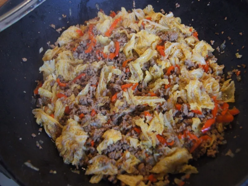 Hackfleisch mit Wirsing im Wok mit Kartoffeln - Rezept - Bild Nr. 17