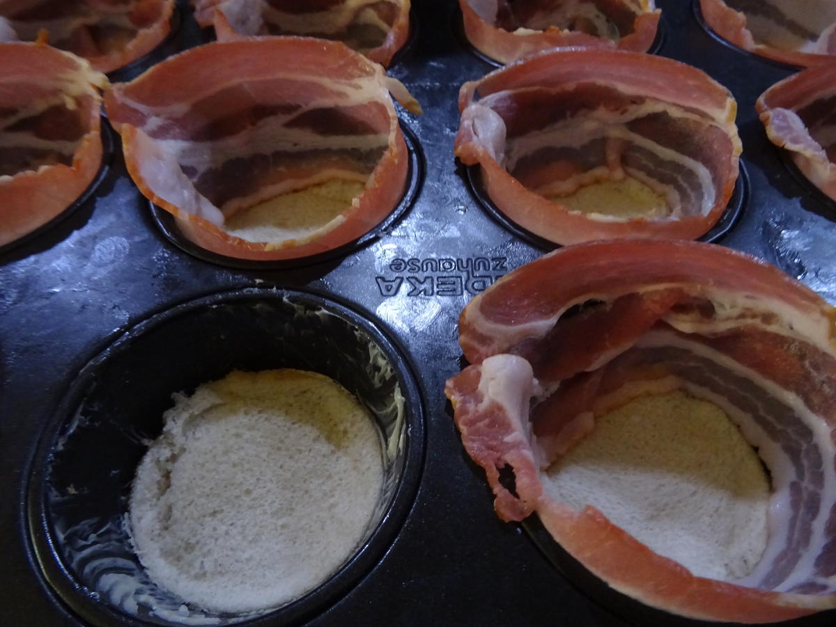 Hackfleisch-Törtchen mit Käsefüllung und Bacon-Mantel  - Rezept - Bild Nr. 6943