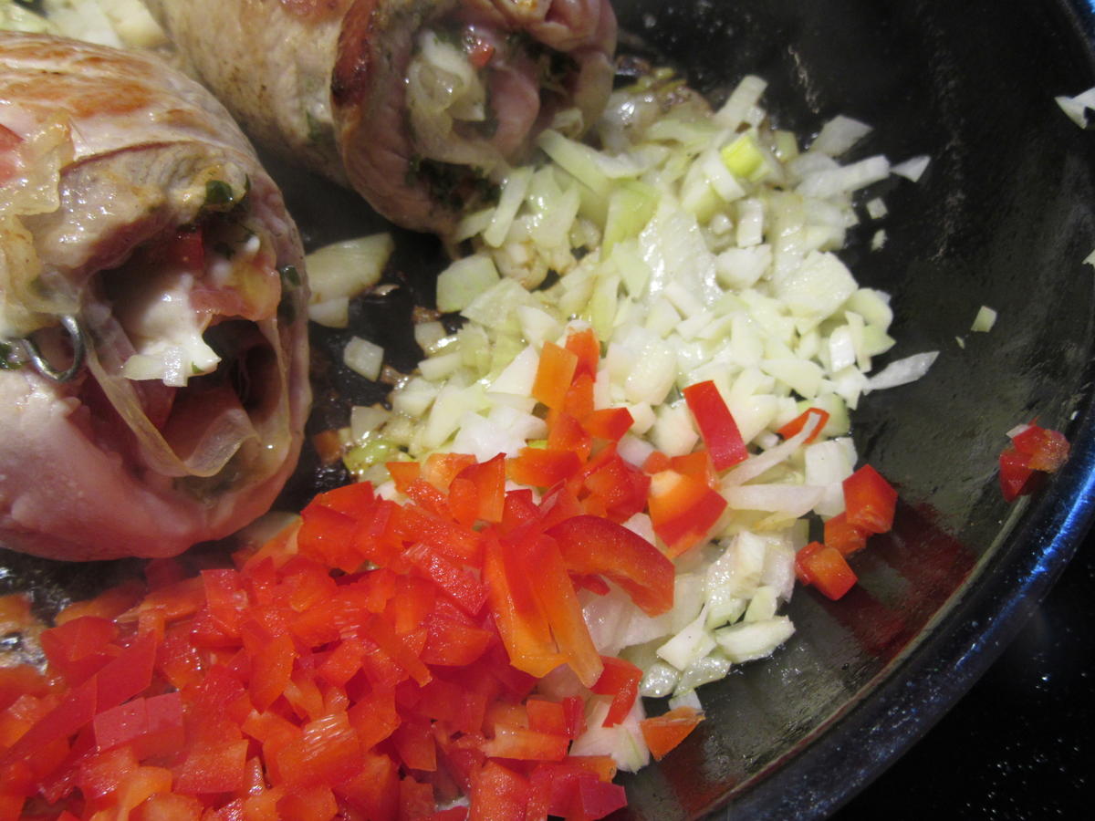 Fleisch: Schweinerouladen a´la Mamma di Toscana mit Peperonata-Soße - Rezept - Bild Nr. 6949