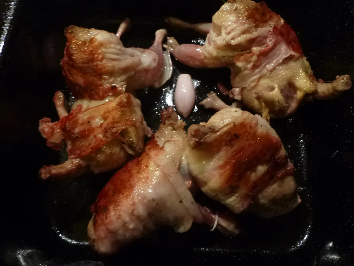 Wachteln im Speckmantel mit Weinsauce - Rezept - Bild Nr. 6951