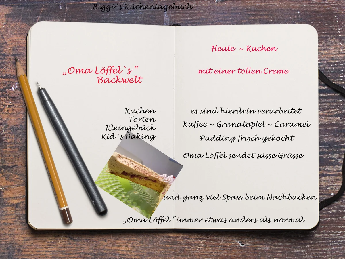 Kaffee Caramellcreme Granatapfel Kuchen - Rezept - Bild Nr. 6968