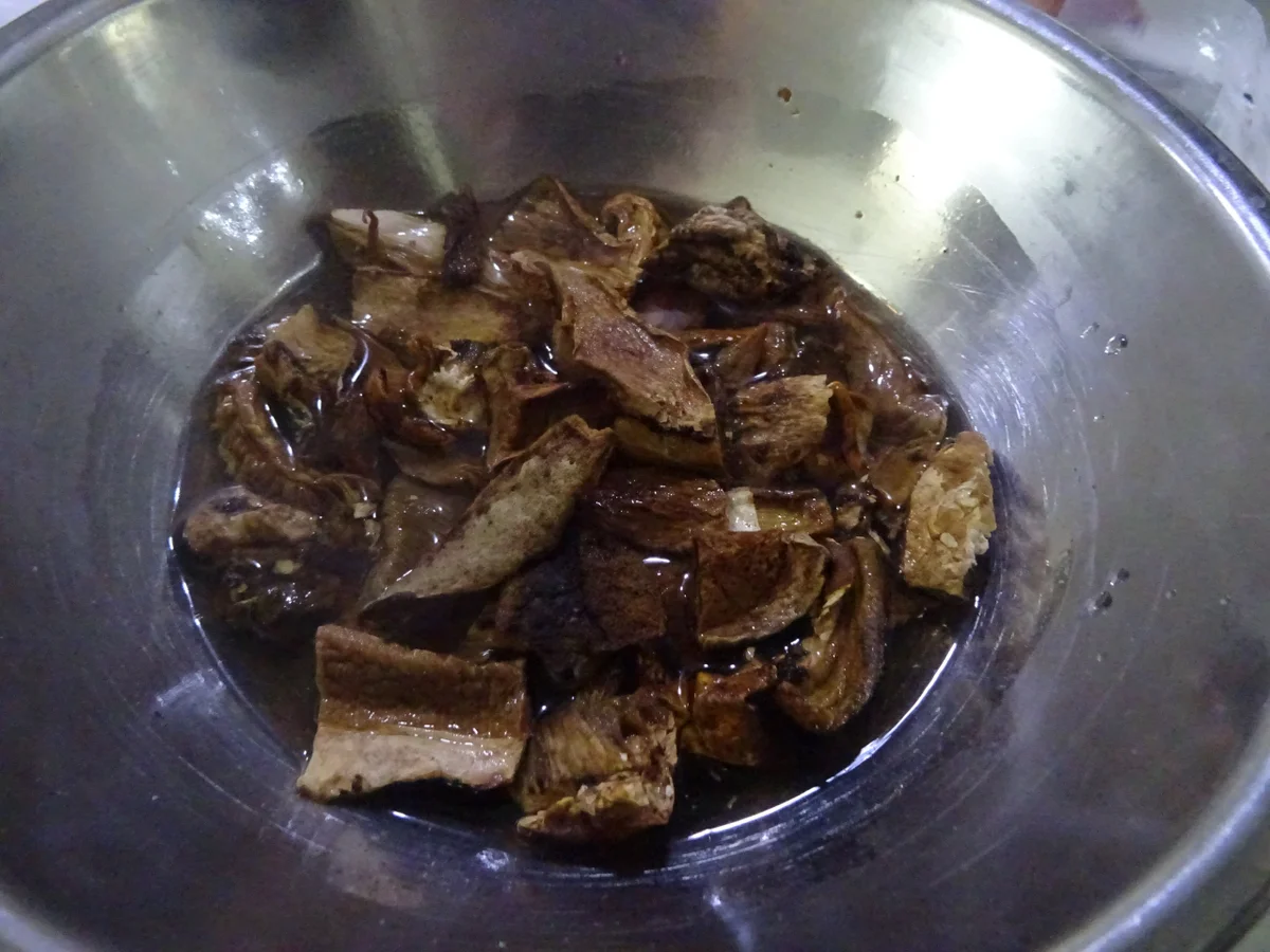 Gepökelte Gänsebrust mit Steinpilz-Rahmsoße und Brezen-Serviettenknödel - Rezept - Bild Nr. 6995