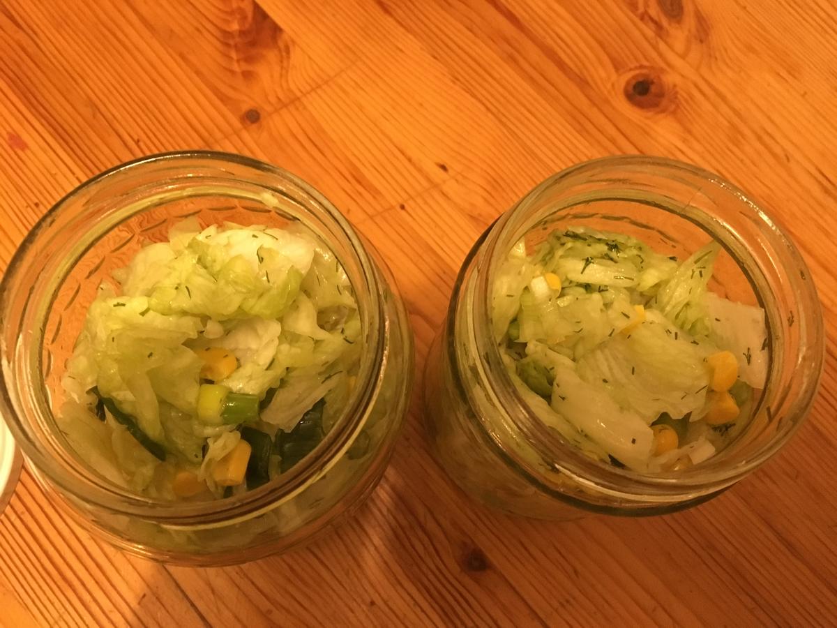 Salat im Glas: Eisberg-Mais-Salat - Rezept - Bild Nr. 6985