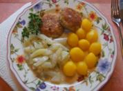 Lachsfrikadellen mit Rahmkohlrabi und Drillingen - Rezept - Bild Nr. 7026