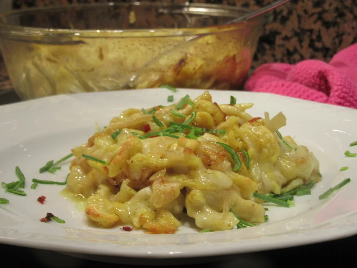 Auflauf: Safranspätzle in Käsecreme - Rezept - Bild Nr. 7042