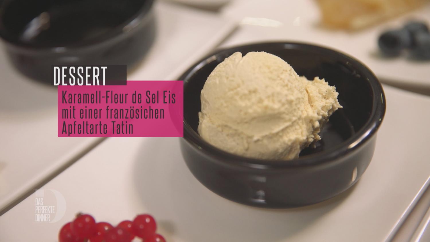Karamell-Meersalz-Eis mit Tarte Tartin - Rezept - kochbar.de
