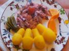 Herzhafter Matjessalat mit Kartoffelpilzen - Rezept - Bild Nr. 2