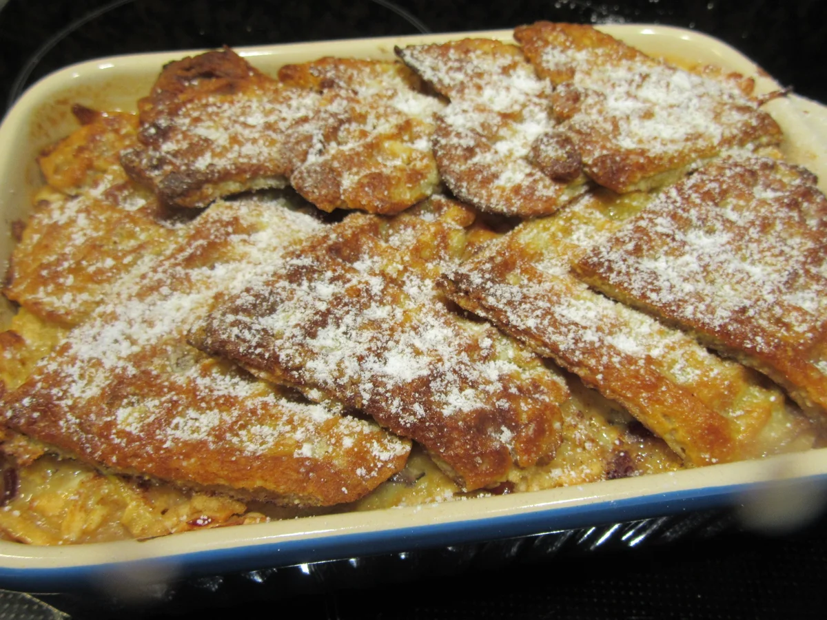 Rezept: Auflauf: Waffelauflauf mit Äpfeln und Vanillesoße Bild Nr. 7119 Auflauf: Waffelauflauf mit Äpfeln und Vanillesoße - Rezept - Bild Nr. 7119