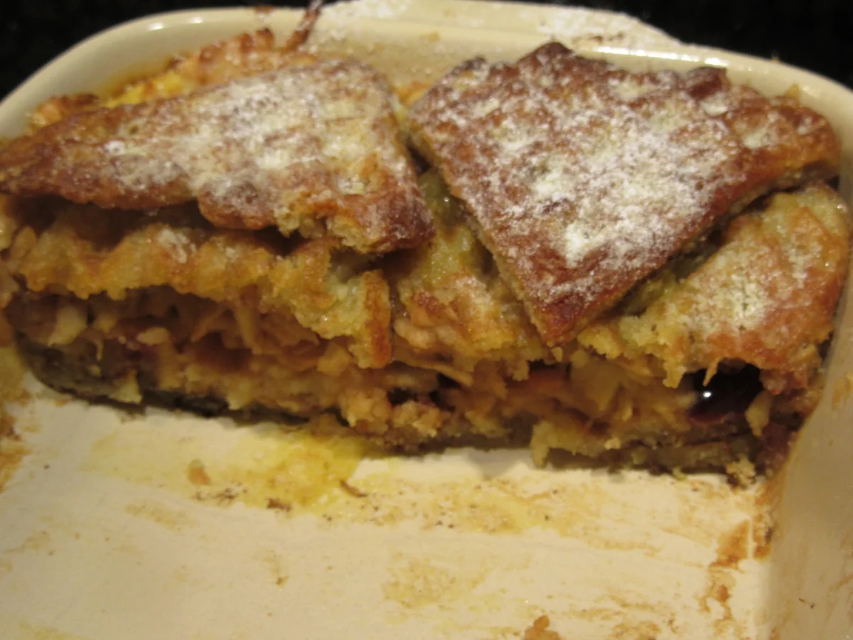 Rezept: Auflauf: Waffelauflauf mit Äpfeln und Vanillesoße Bild Nr. 7120 Auflauf: Waffelauflauf mit Äpfeln und Vanillesoße - Rezept - Bild Nr. 7120