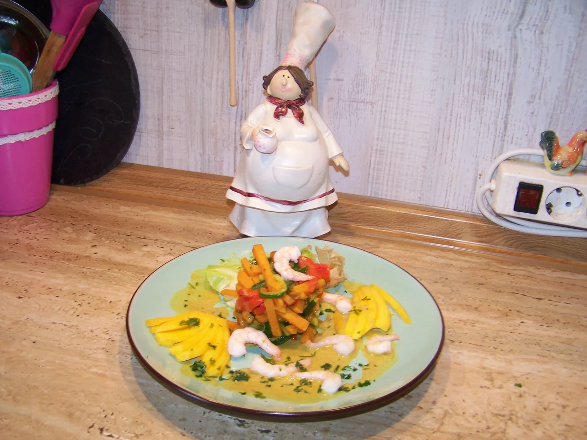 Gemüse mit Curry-masala- Kokos- Soße - Mango - Rezept - Bild Nr. 7156