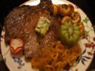 Entrecôte mit Zwiebelringen und Champignons - Rezept - Bild Nr. 7162