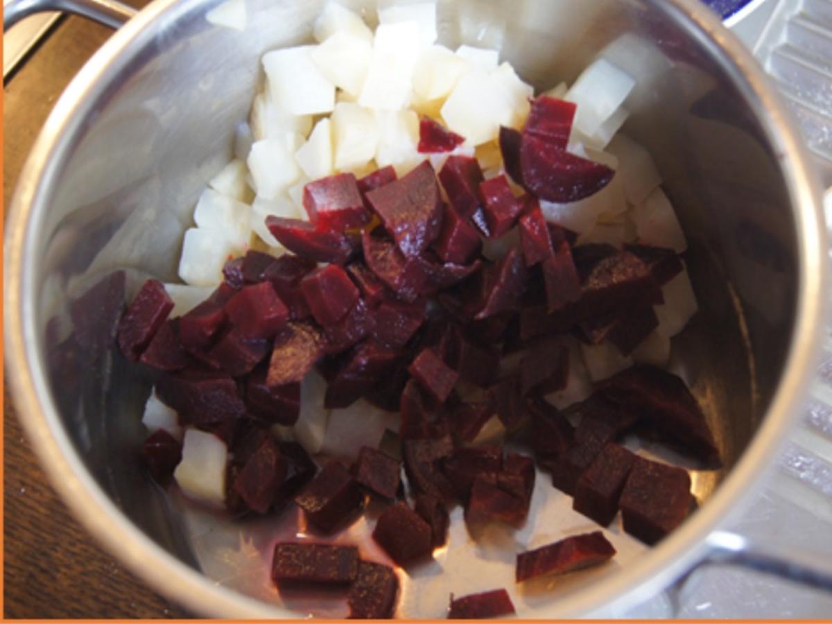 Kohlrabi-Schnitzel mit Brokkoli und Rote Bete-Sellerie-Stampf - Rezept - Bild Nr. 7172