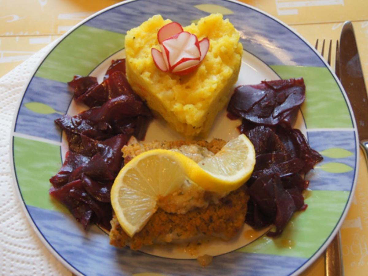 Schlemmerfilet mit Rote Bete Salat und Sellerie-Kartoffelstampf - Rezept - Bild Nr. 2