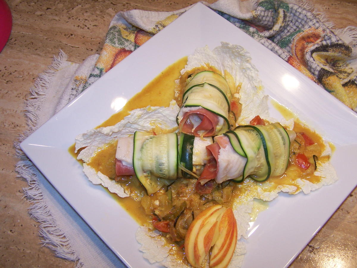 Seelachs Röllchen im Zucchini Mantel - Rezept - Bild Nr. 7292