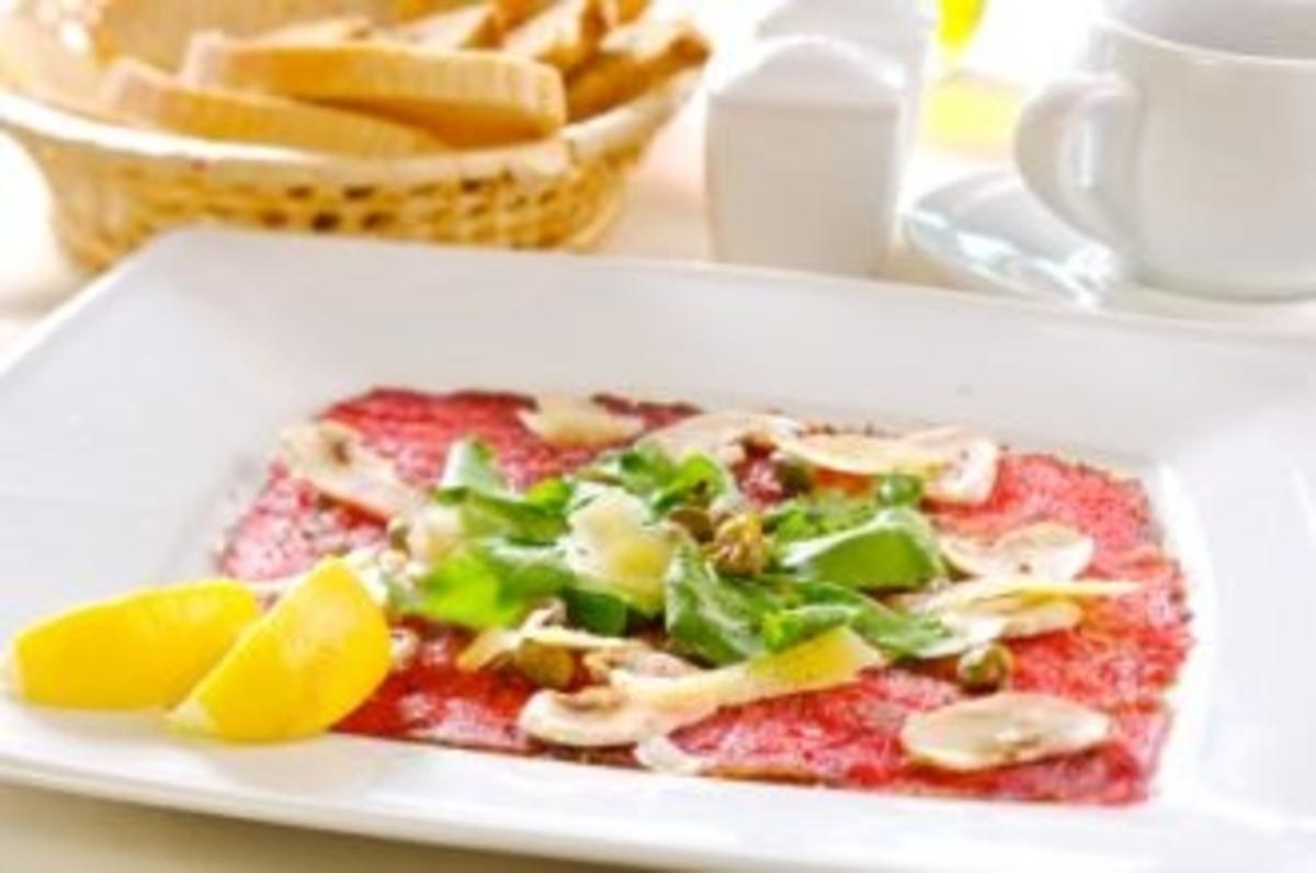 Bilder für Carpaccio vom Rind mit Ruccola und Parmesan - Rezept