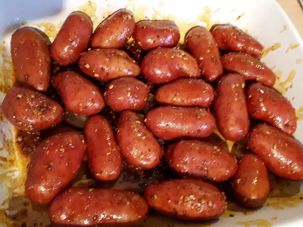 Rezept: Kicher-Schnitzel, Röstkartoffeln und Curry-Lauch Bild Nr. 7573 Kicher-Schnitzel, Röstkartoffeln und Curry-Lauch - Rezept - Bild Nr. 7573