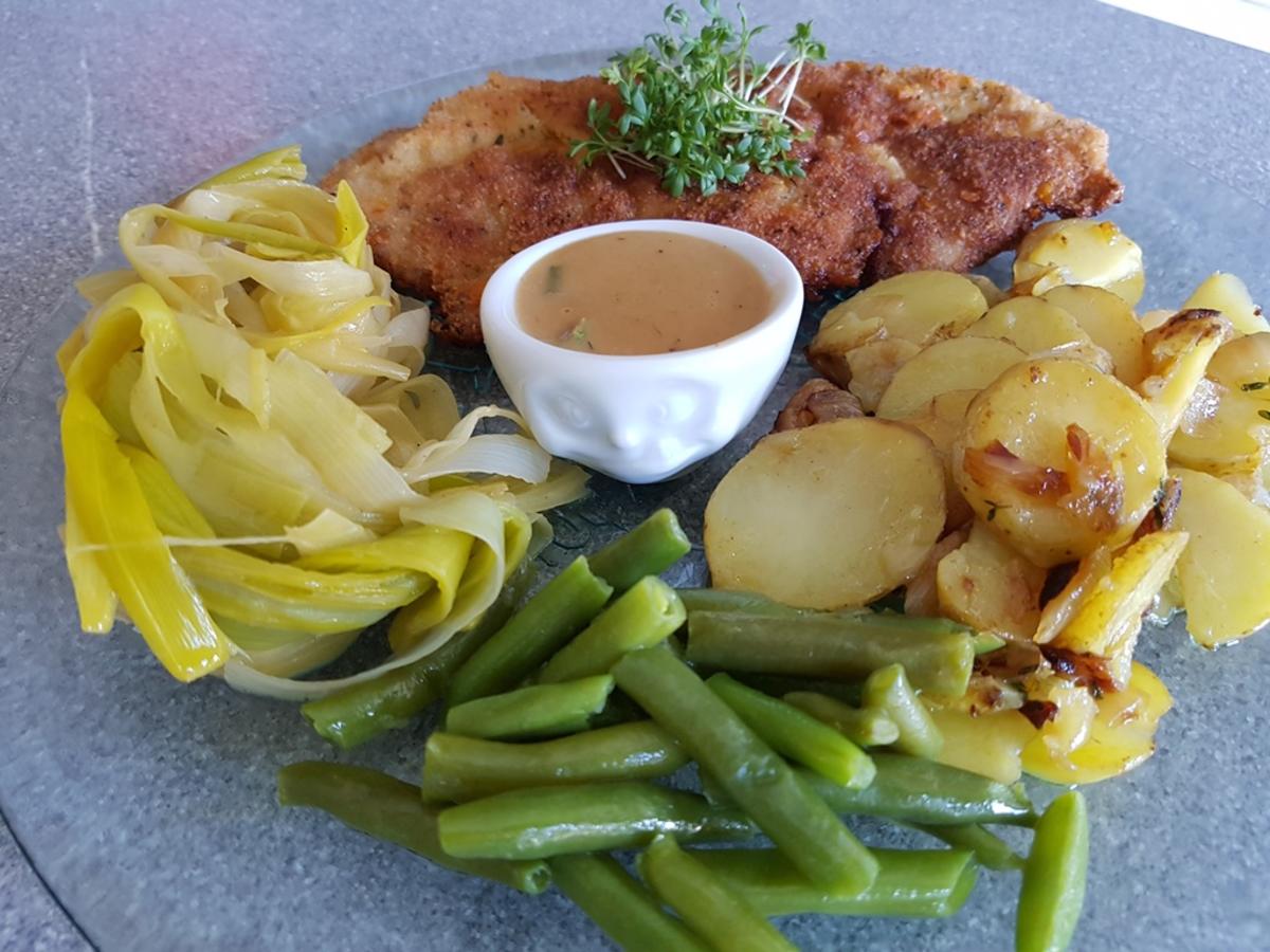 Schnitzel - Bohnen - Lauch - Kartoffel = Kochbar Challenge 1.0 (Februar 2019) - Rezept - Bild Nr. 2