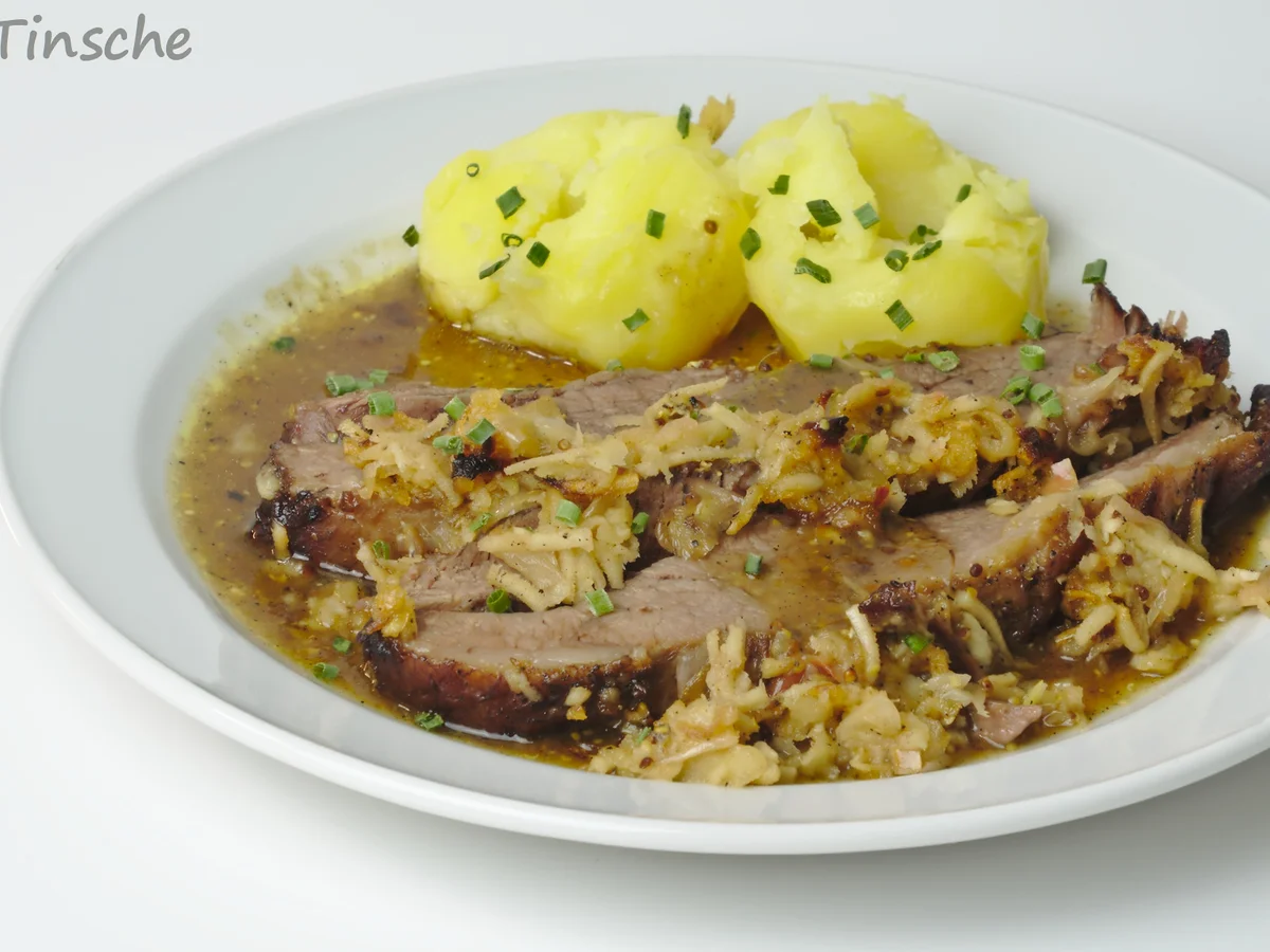 Rinderbrust geschmort in Cidre mit Meerrettich-Apfel-Kruste - Rezept - Bild Nr. 3