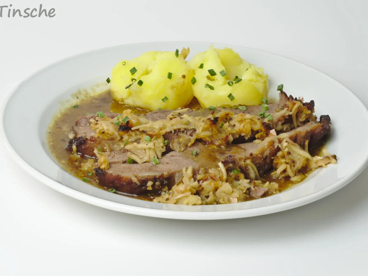 Rinderbrust geschmort in Cidre mit Meerrettich-Apfel-Kruste - Rezept - Bild Nr. 4