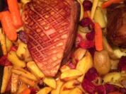 Schweinebraten / Krustenbraten auf Winter-Ofen-Gemüse - einfach endgeil - Rezept - Bild Nr. 7587