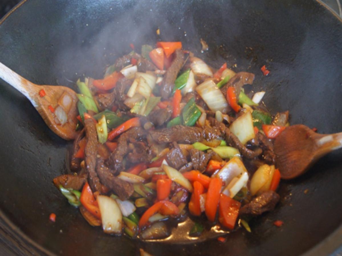 Rindfleisch mit Austernsauce und Jasmin Reis - einfach - von MausVoh
