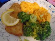 Backfisch mit Brokkoli und Süßkartoffelstampf - Rezept - Bild Nr. 2