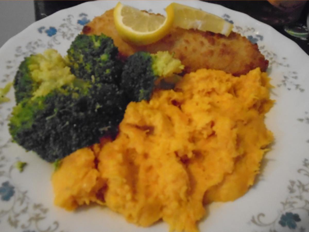 Backfisch mit Brokkoli und Süßkartoffelstampf - Rezept - Bild Nr. 14