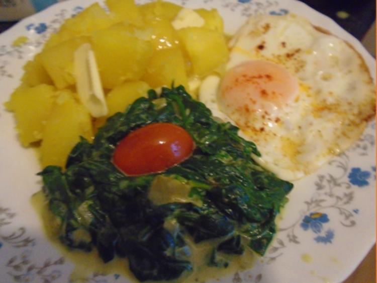 Baby Spinat mit Spiegelei und Kartoffeln - einfach - von MausVoh