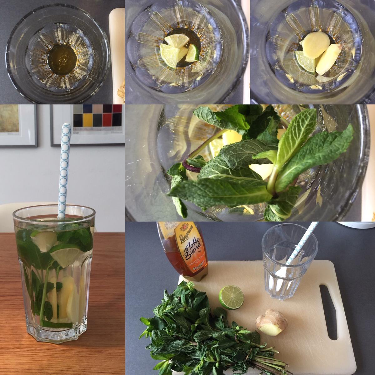Ingwer-Tee mit Limette/Zitrone, Honig und Minze - gesund und sooo lecker - Rezept - Bild Nr. 7618