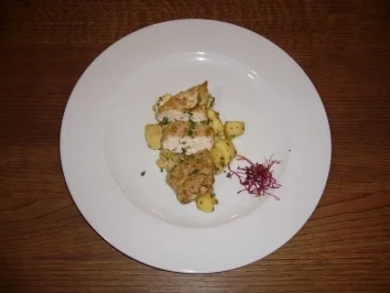 Rezept: Hähnchenbrust mit Kräuterapfel Hähnchenbrust mit Kräuterapfel - Rezept