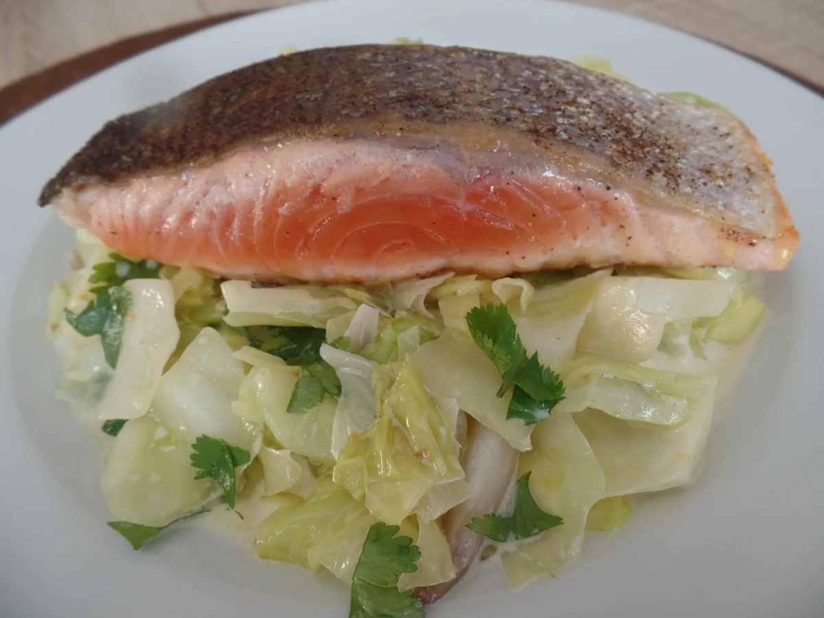 Lachsfilet auf Rahmspitzkohl - Rezept - Bild Nr. 7625