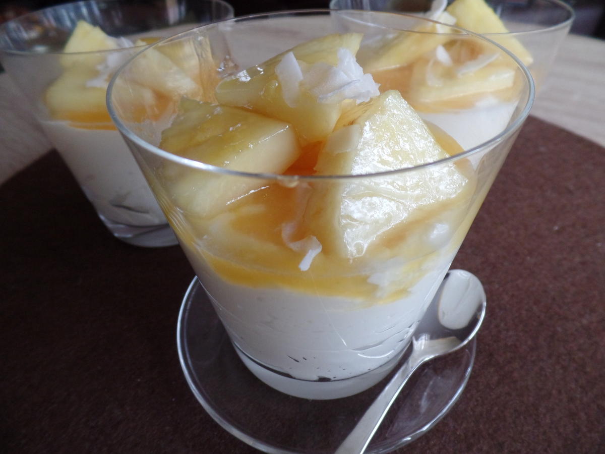 Schnelle Zitronencreme mit Ananas-Kokos-Kompott - Rezept - Bild Nr. 7648