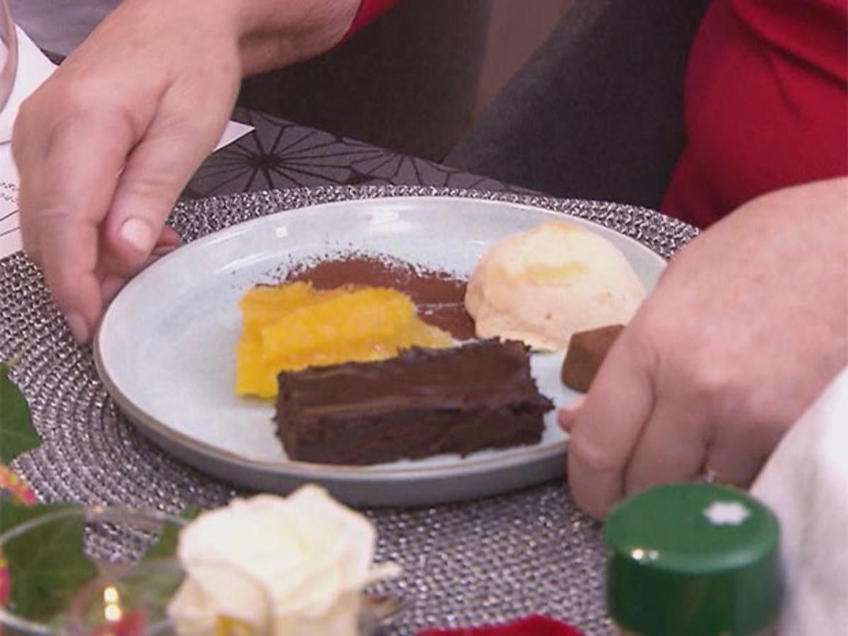 Schokoladenkuchen mit Orangen und Lebkucheneis - Rezept - Bild Nr. 7653