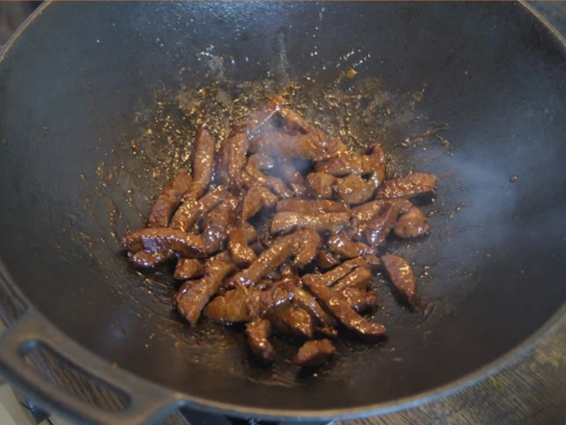 Rindfleisch mit Zuckerschoten und gelben Basmatireis - Rezept - Bild Nr. 9