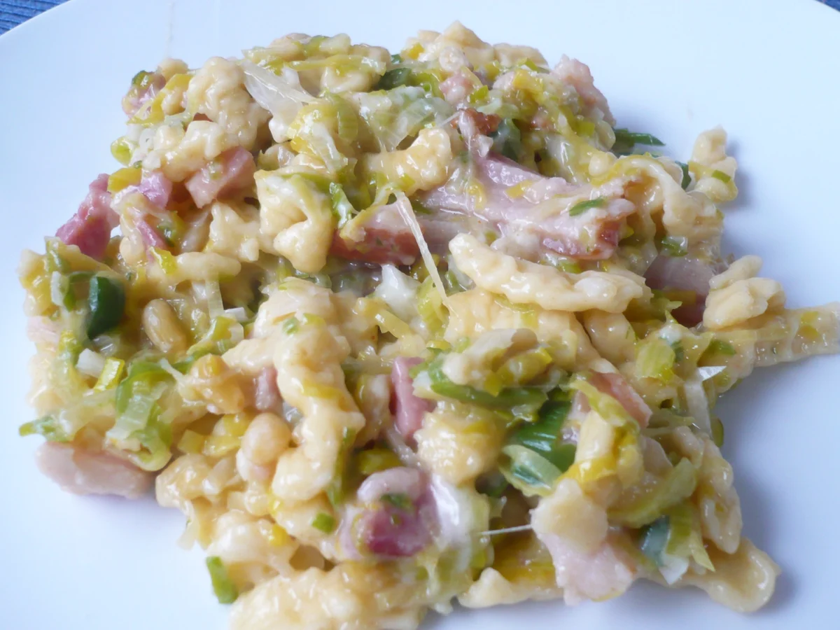 Rezept: Spätzle mit Lauch und Speck Bild Nr. 7711 Spätzle mit Lauch und Speck - Rezept - Bild Nr. 7711